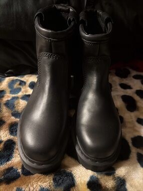 Dr. Martens Black Leather Chelsea Lug Ankle Boots